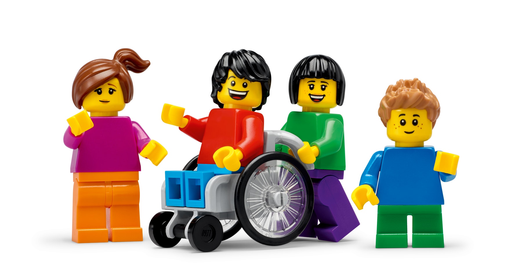 The minifigure characters that are a part of LEGO® Education SPIKE™ Essential.