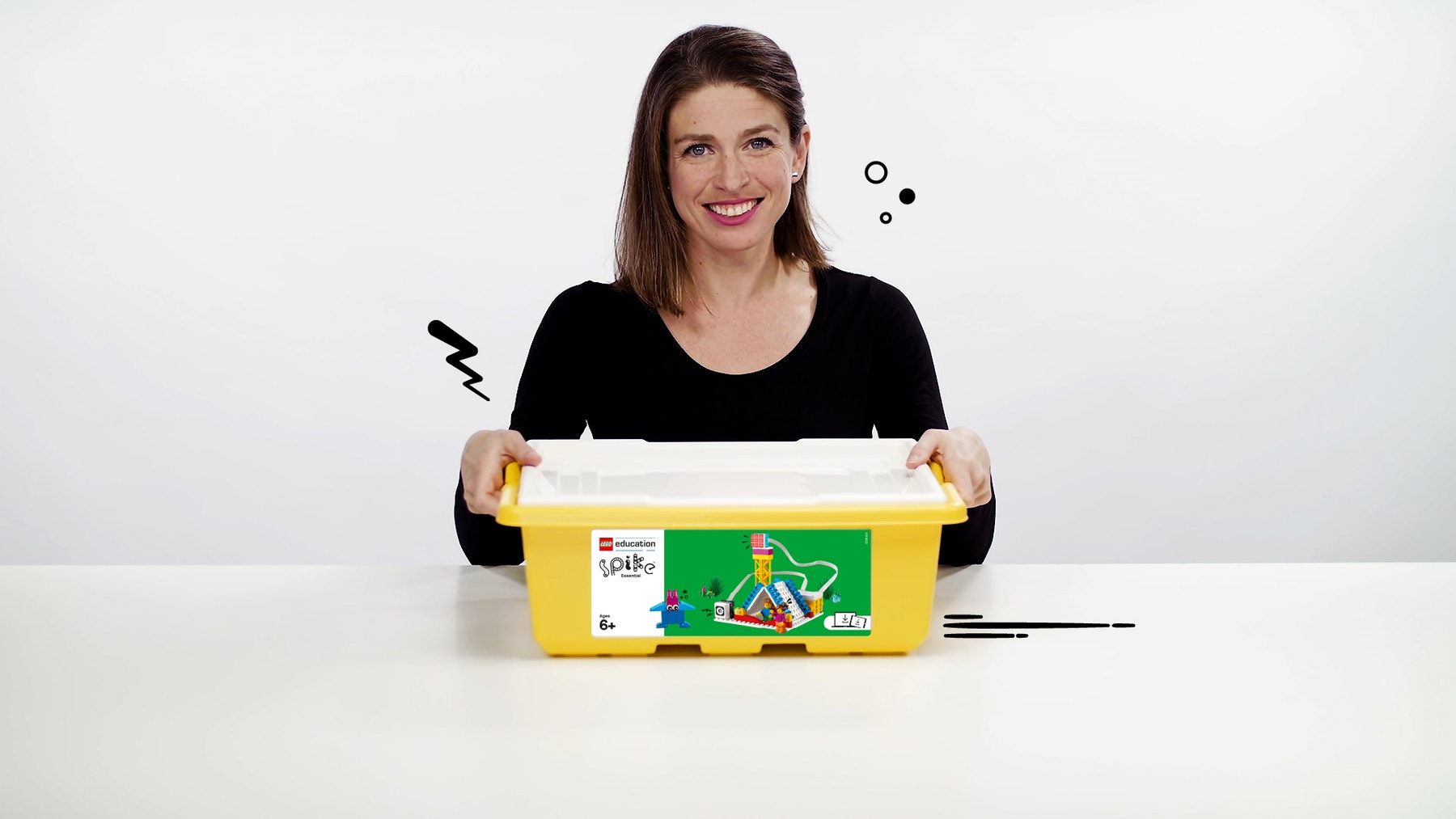 Overview of LEGO® Education SPIKE™ Essential including the bricks, hardware, app, and lesson content.