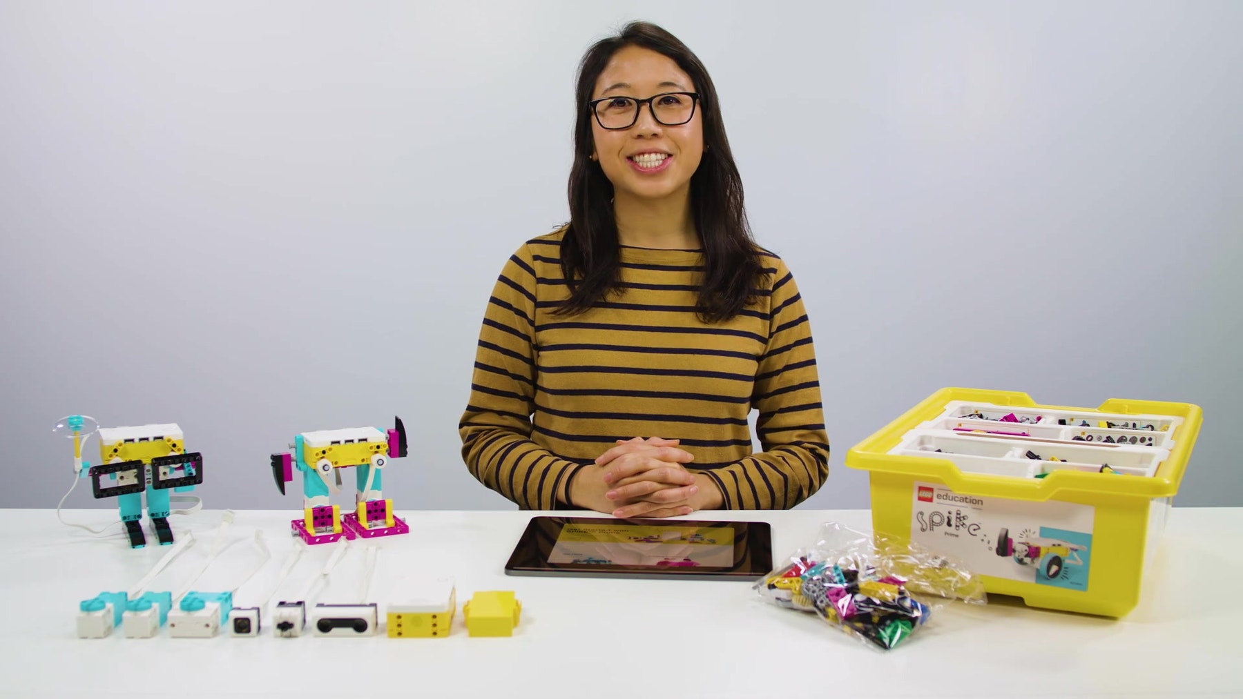 Overview of LEGO® Education SPIKE™ Prime including the bricks,  hardware, app, and classroom content..