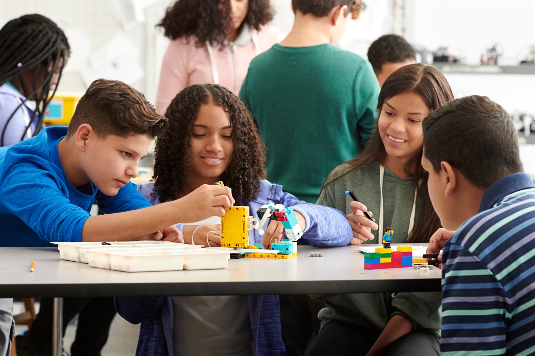 Students learning hands-on with LEGO® Education SPIKE™ Prime.