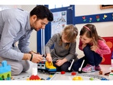 Students learning with a coding set